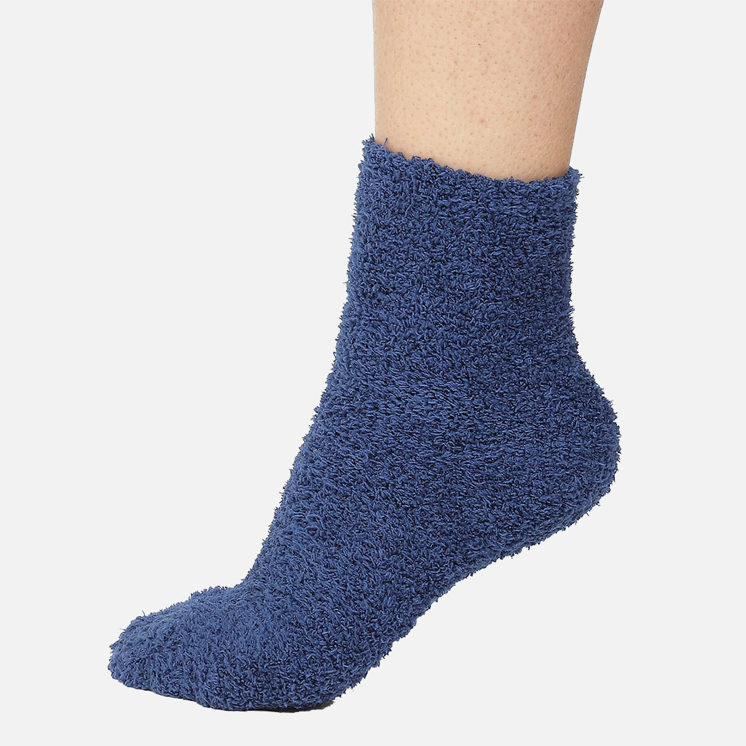 FLEECE BLUE - CREW SOCKS