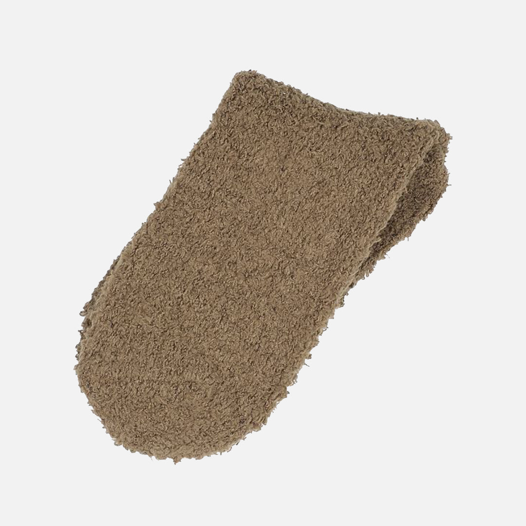 FLEECE BROWN - CREW SOCKS