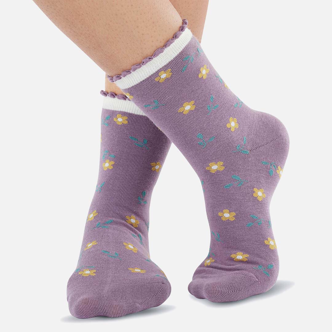 Daisy yeloblue Crew Length Socks