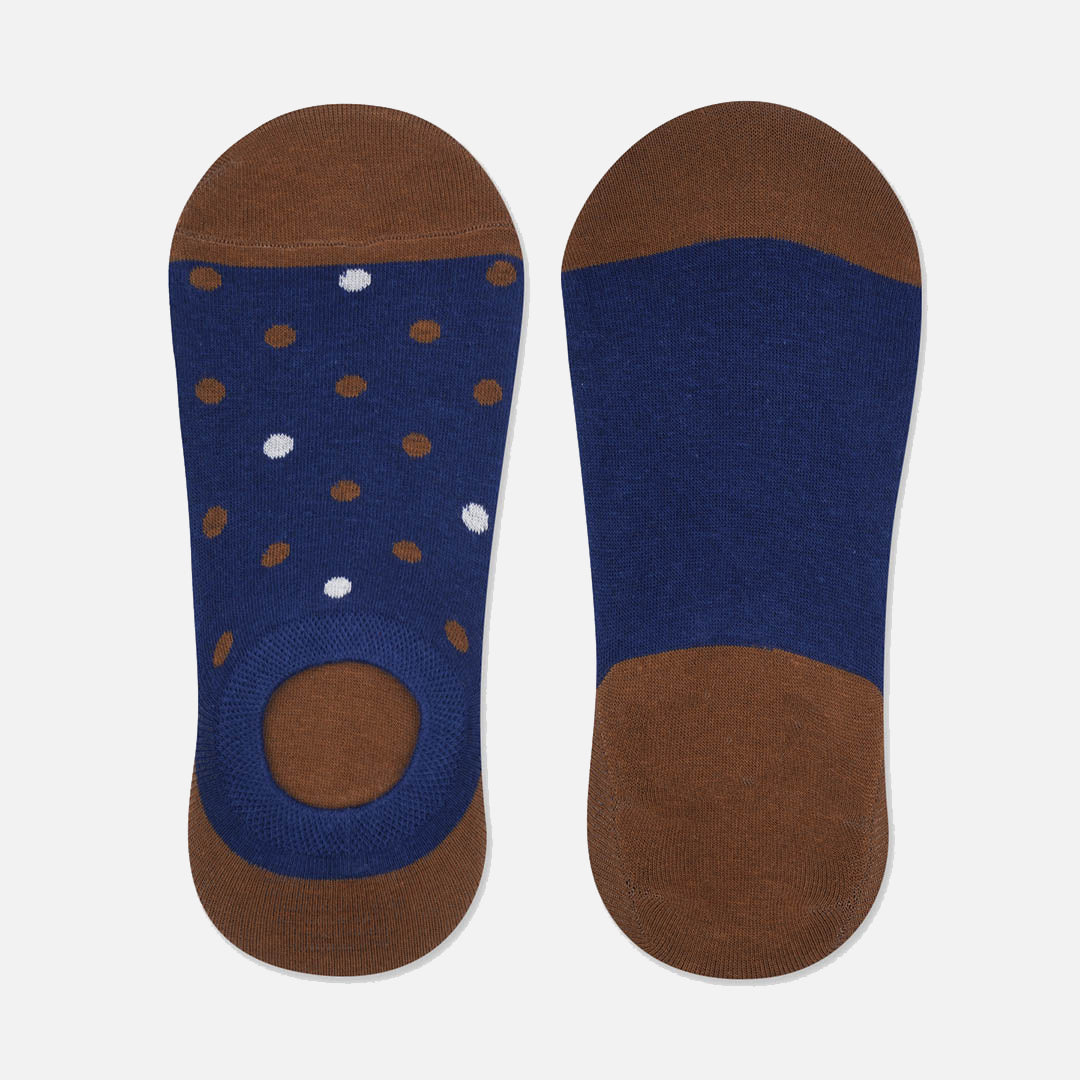 Brown Polka Loafer Socks