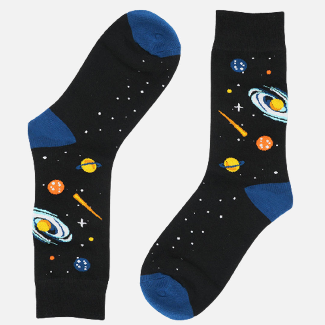 FRESNO BLACK & BLUE SPACE CREW LENGTH SOCKS