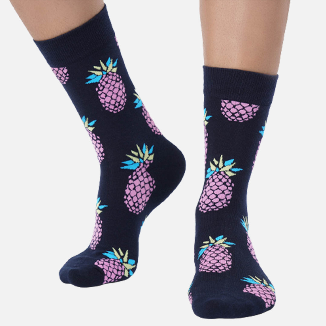 FRESNO BLACK PINEAPPLE CREW LENGTH SOCKS