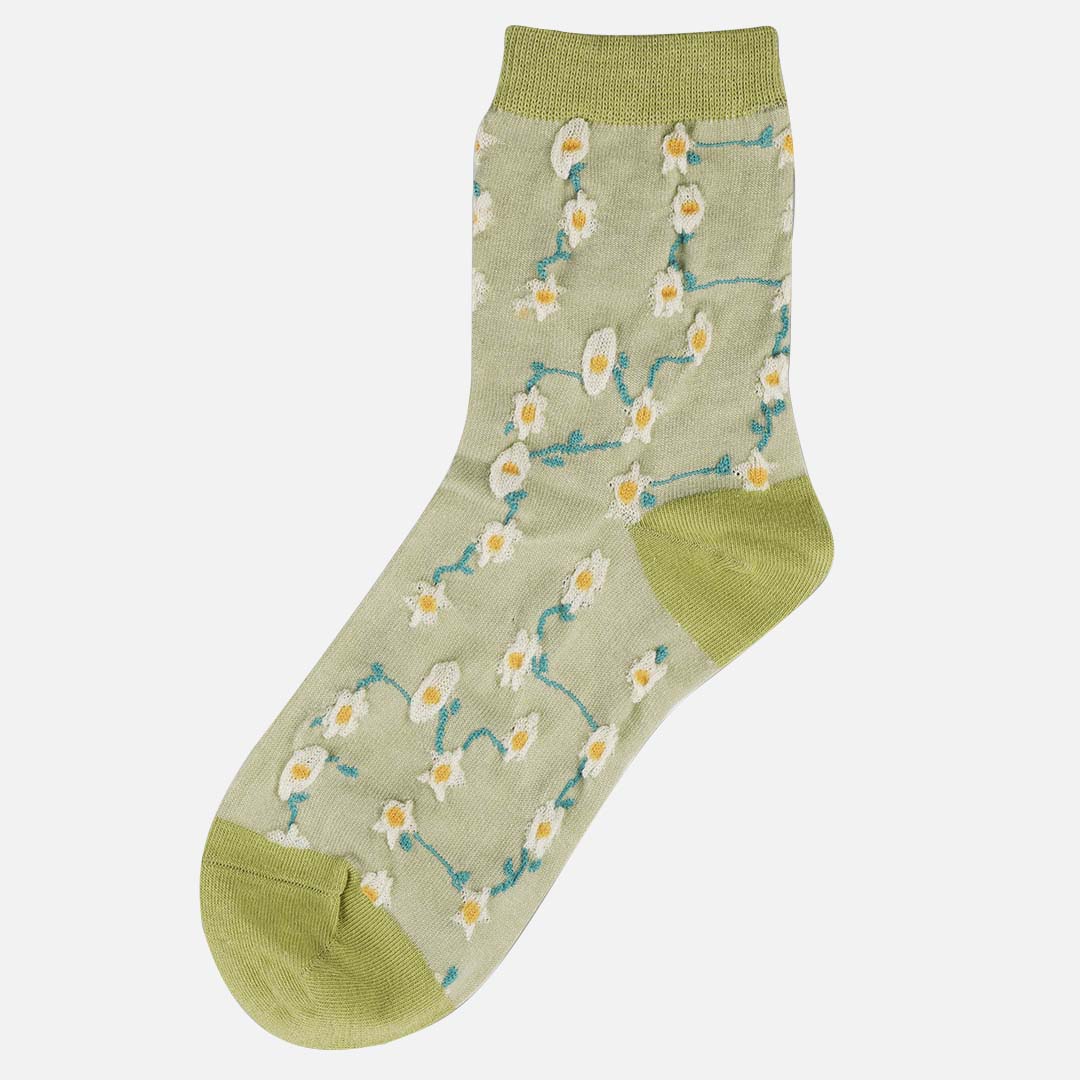 Daisy Green Eg Crew Length Socks