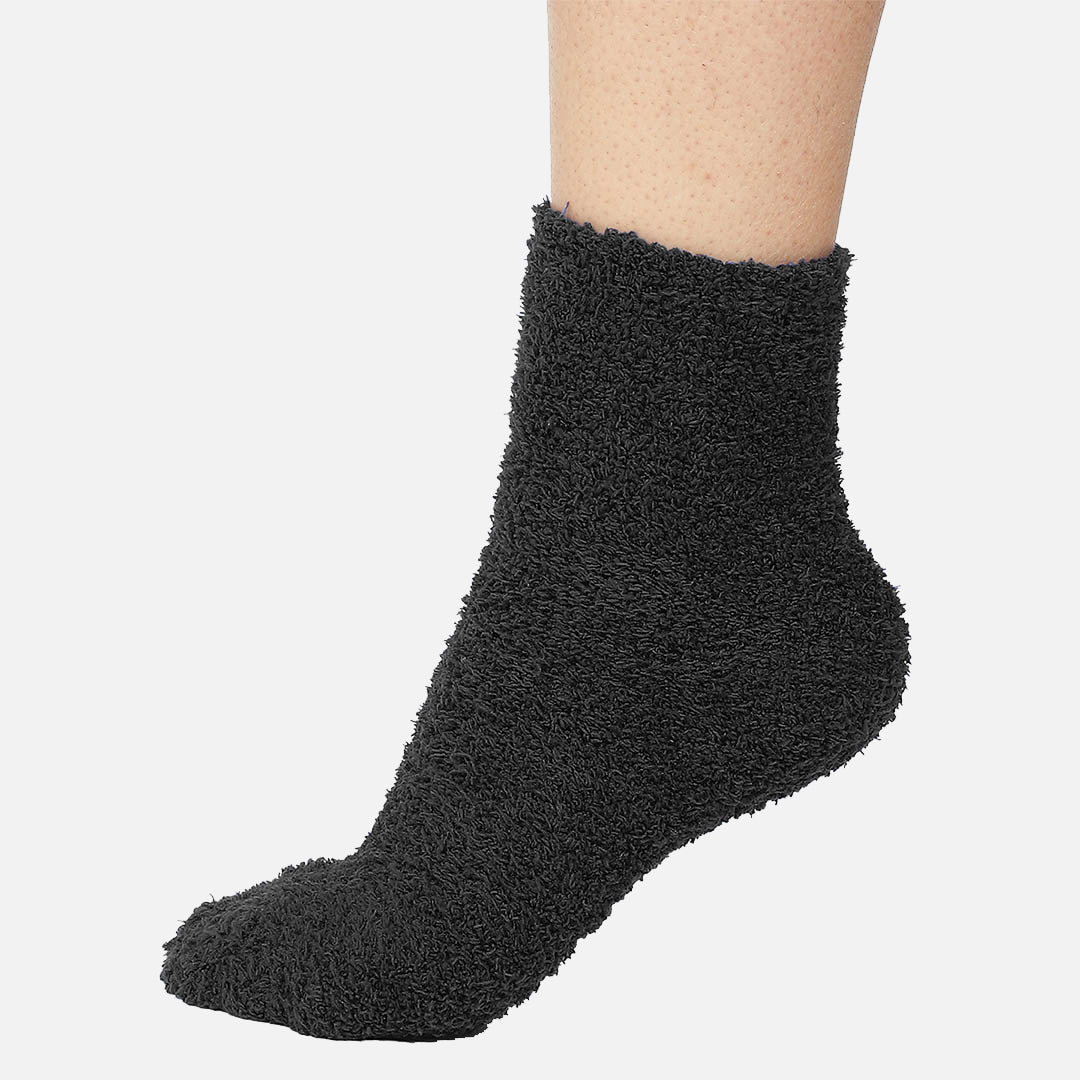 FLEECE BLACK - CREW SOCKS