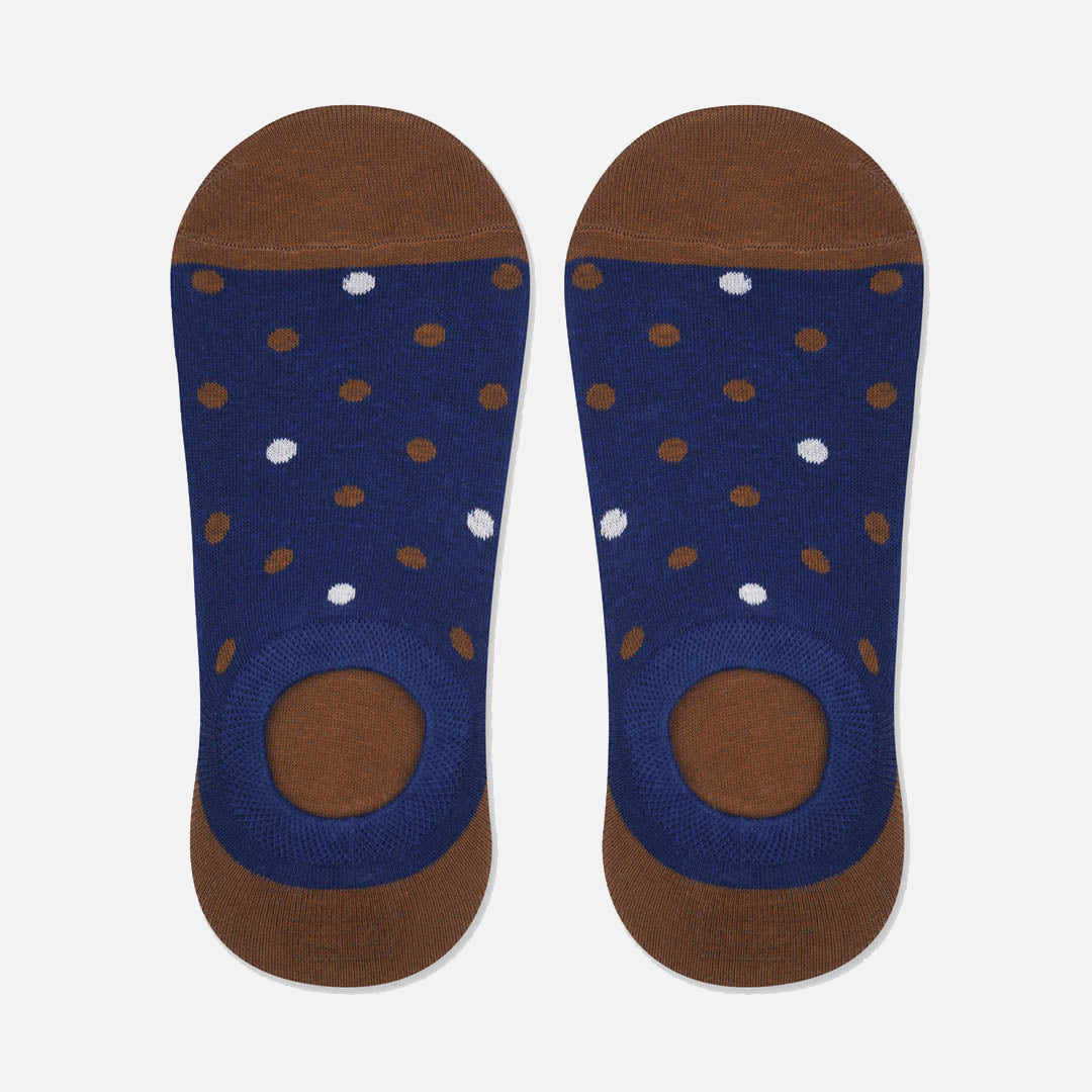 Brown Polka Loafer Socks