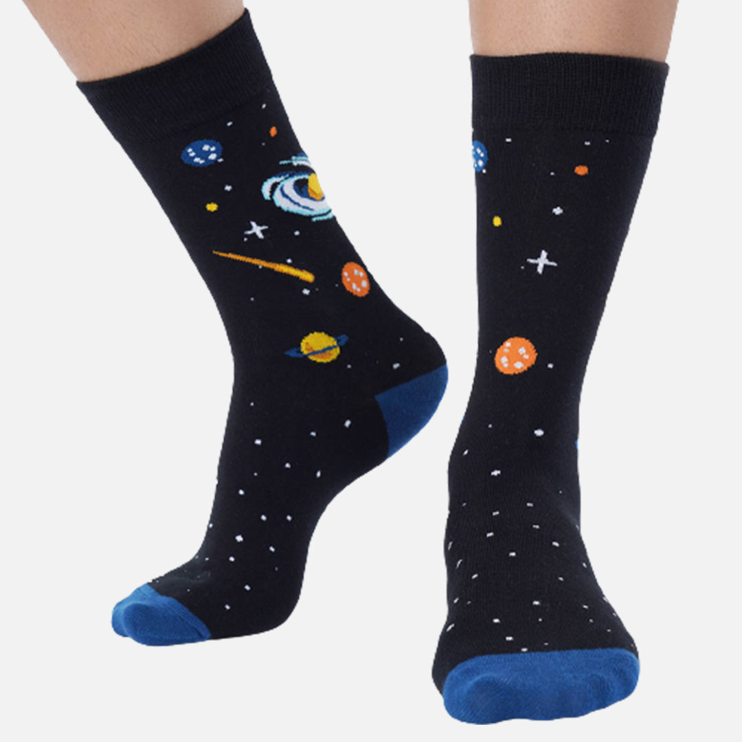 FRESNO BLACK & BLUE SPACE CREW LENGTH SOCKS