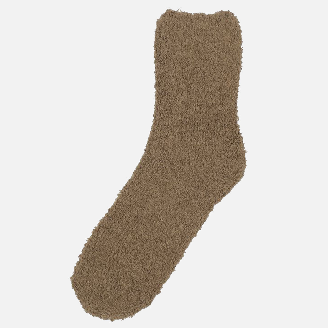 FLEECE BROWN - CREW SOCKS
