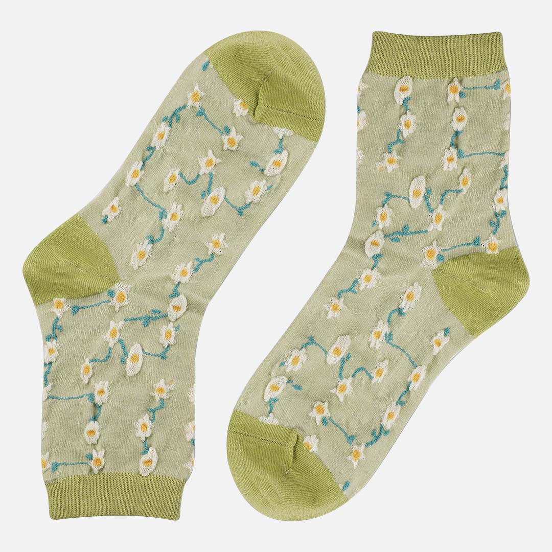 Daisy Green Eg Crew Length Socks