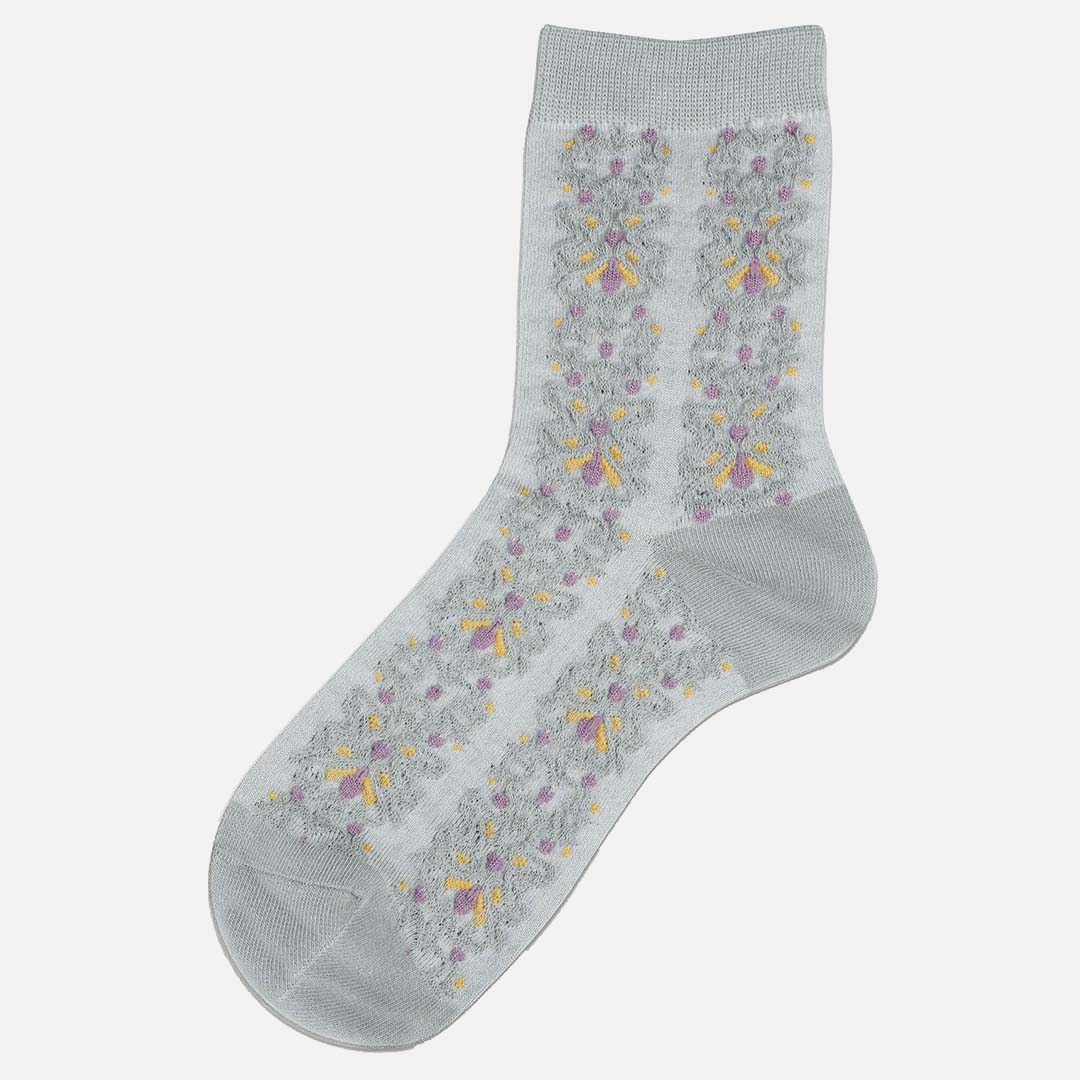 Daisy Grey Crew Length Socks