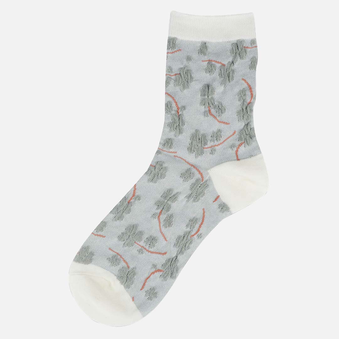 Daisy Grey & White Crew Length Socks