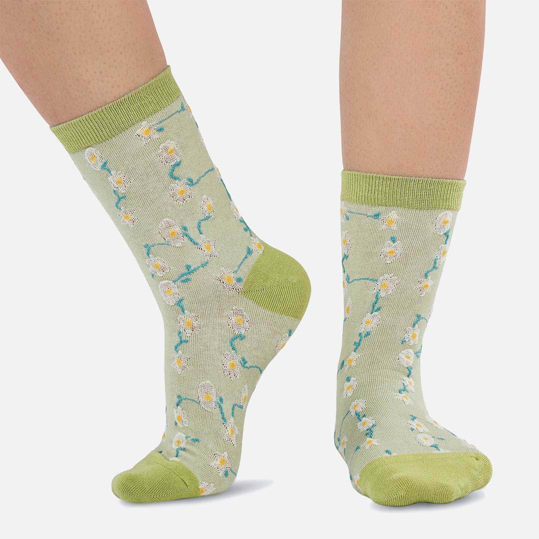 Daisy Green Eg Crew Length Socks