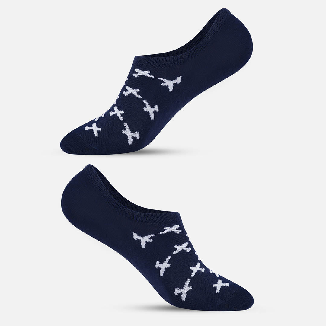 BLUE & WHITE PLANE LOAFER SOCKS