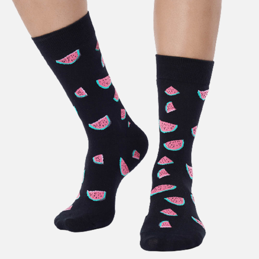 FRESNO BLACK WATERMELON CREW LENGTH SOCKS