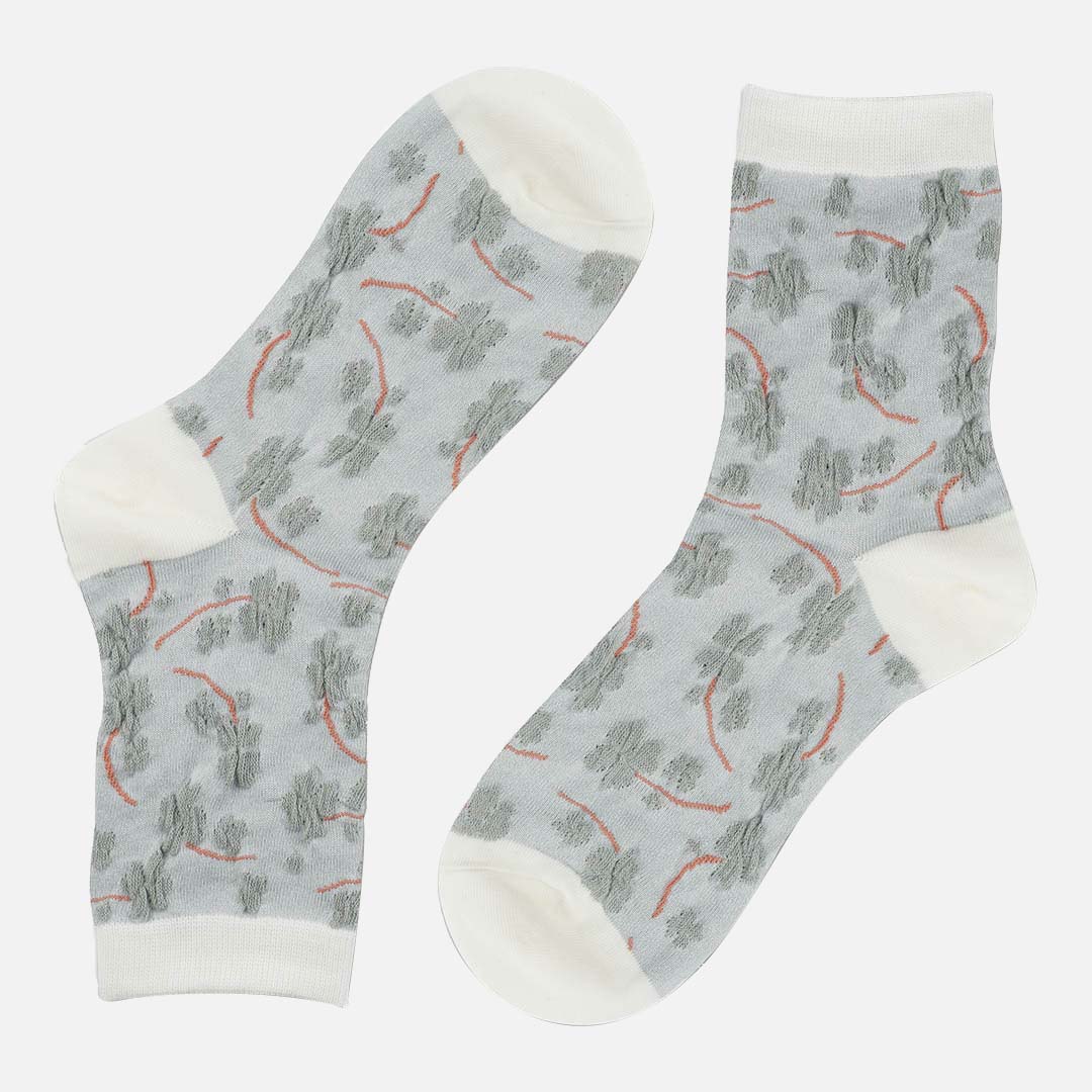 DAISY GREY & WHITE CREW LENGTH SOCKS