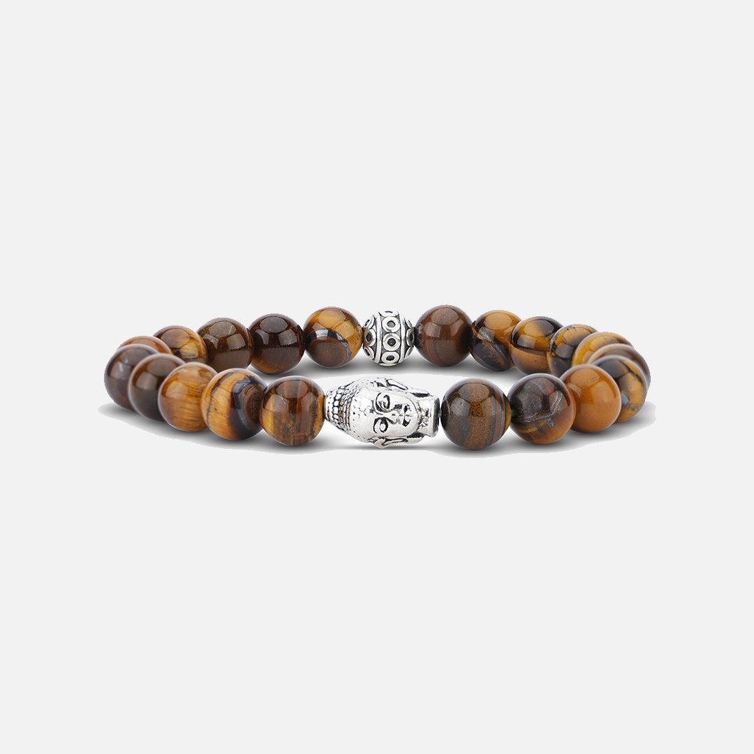 BROWN SILVER FINISH BUDDHA BRACELET