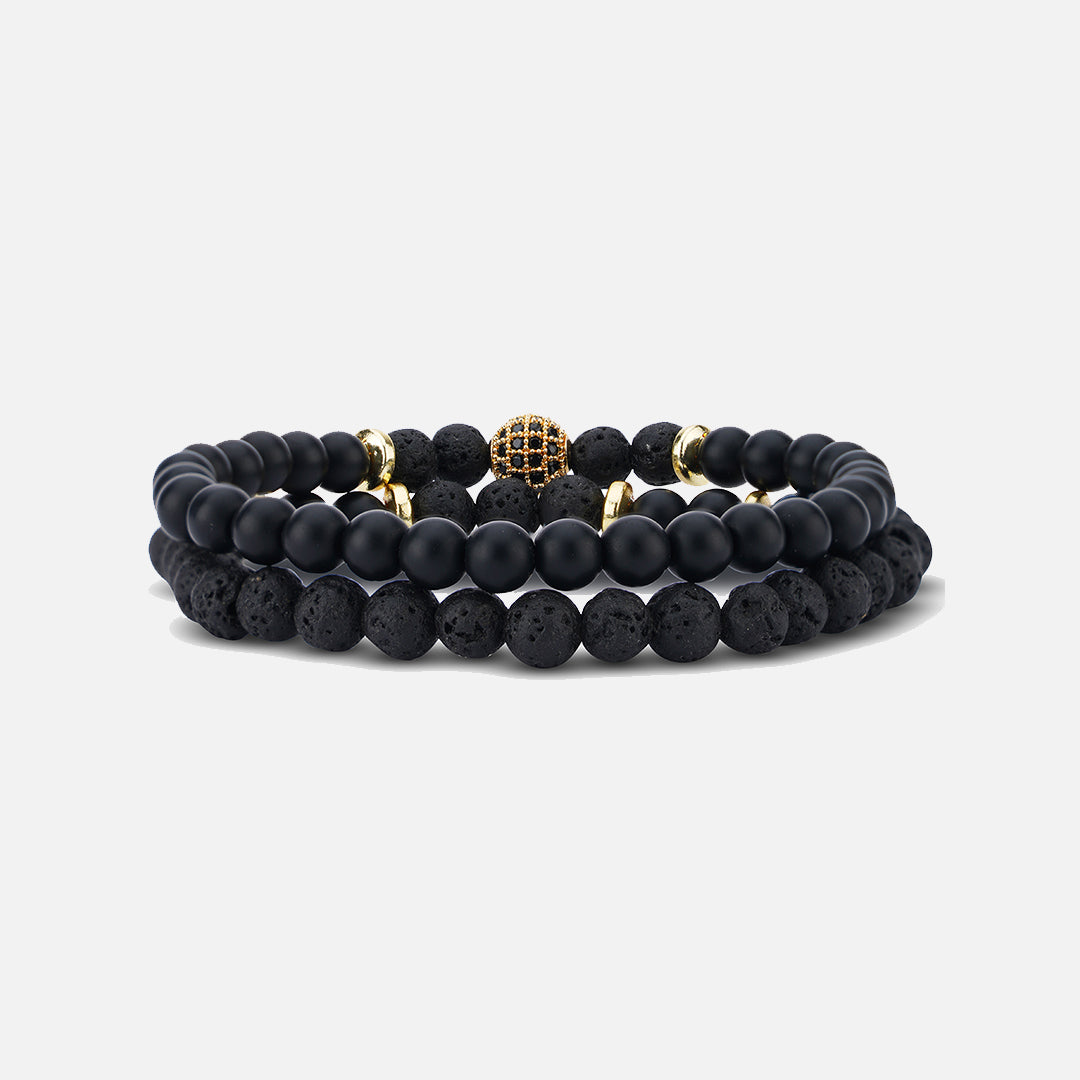 BLACK & GOLDEN FINISH MULTI LAYER BRACELET