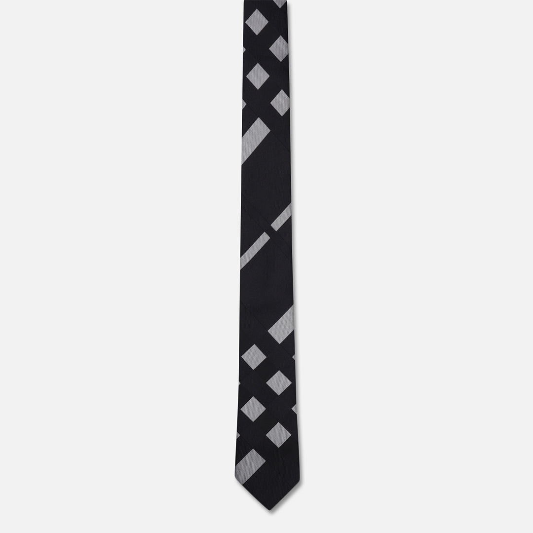 TUX BLACK SLIM NECK TIE WITH POCKET SQUARE