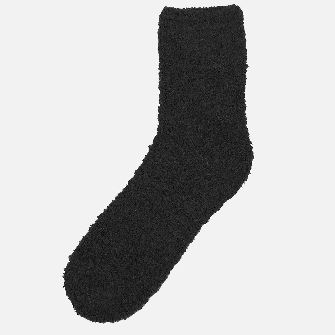 FLEECE BLACK - CREW SOCKS
