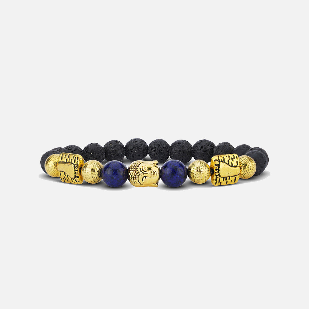 BLACK & BLUE GOLDEN FINISH BUDDHA BRACELET