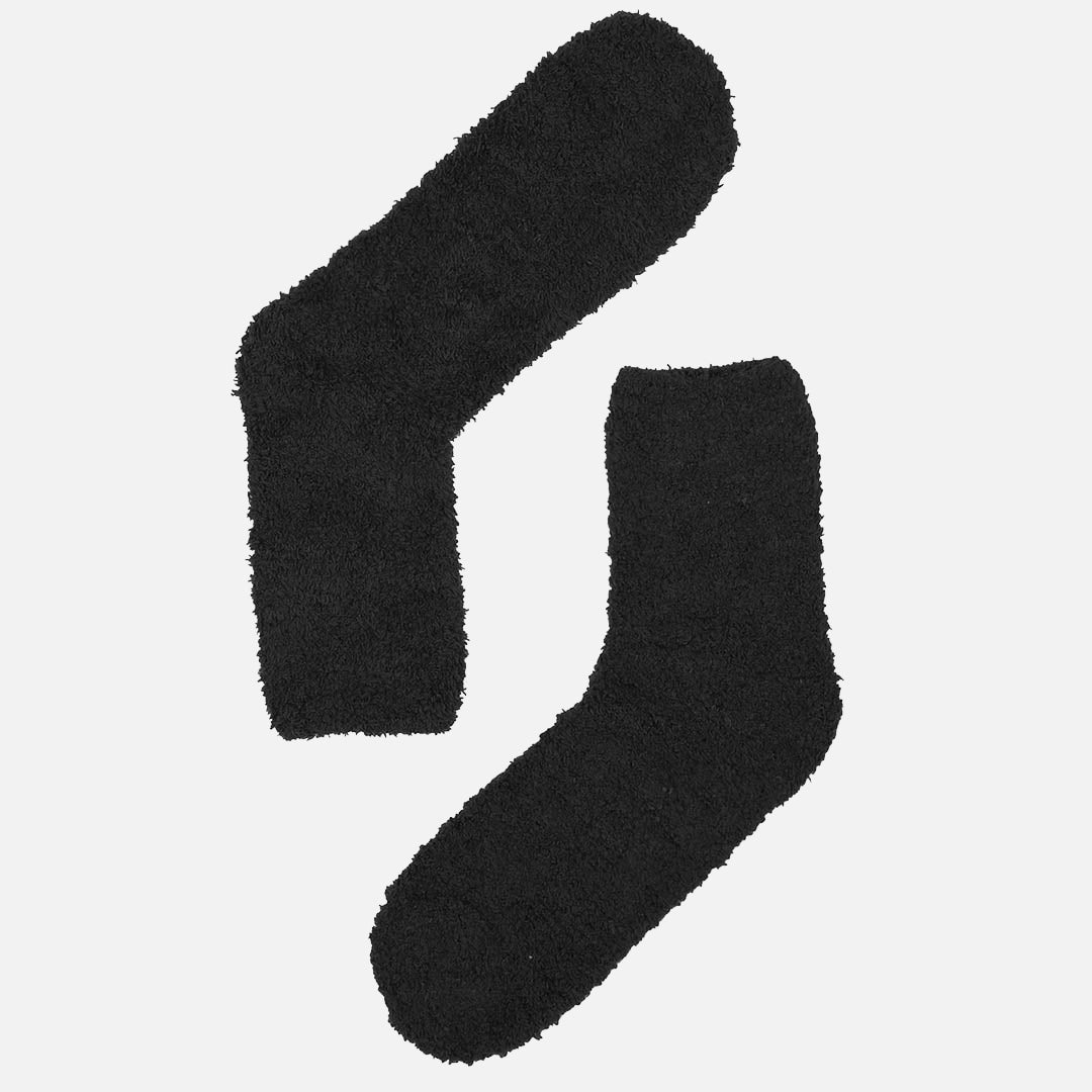 FLEECE BLACK - CREW SOCKS