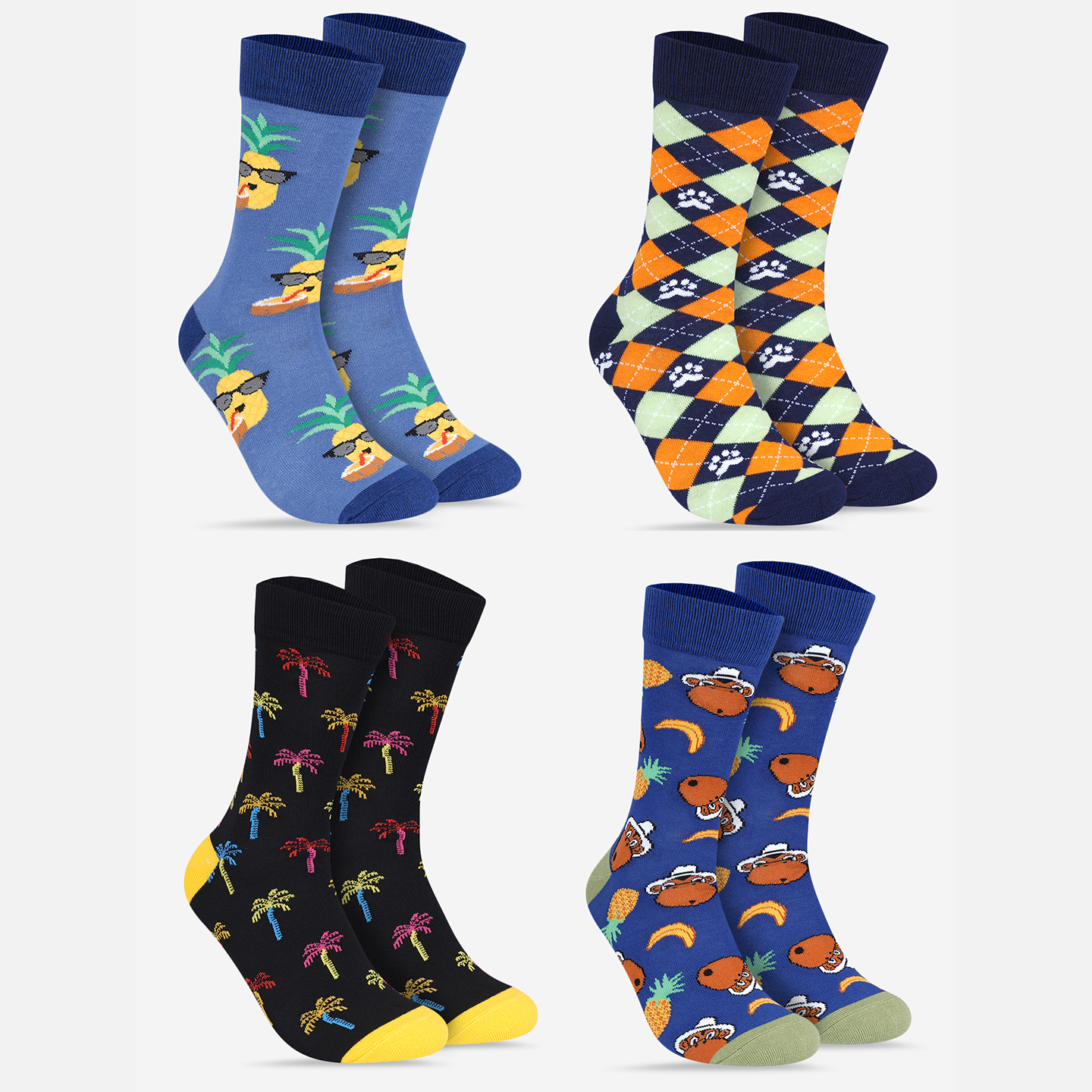 CREW LENGTH SOCKS - PACK OF 4 PAIRS - COMBO 13