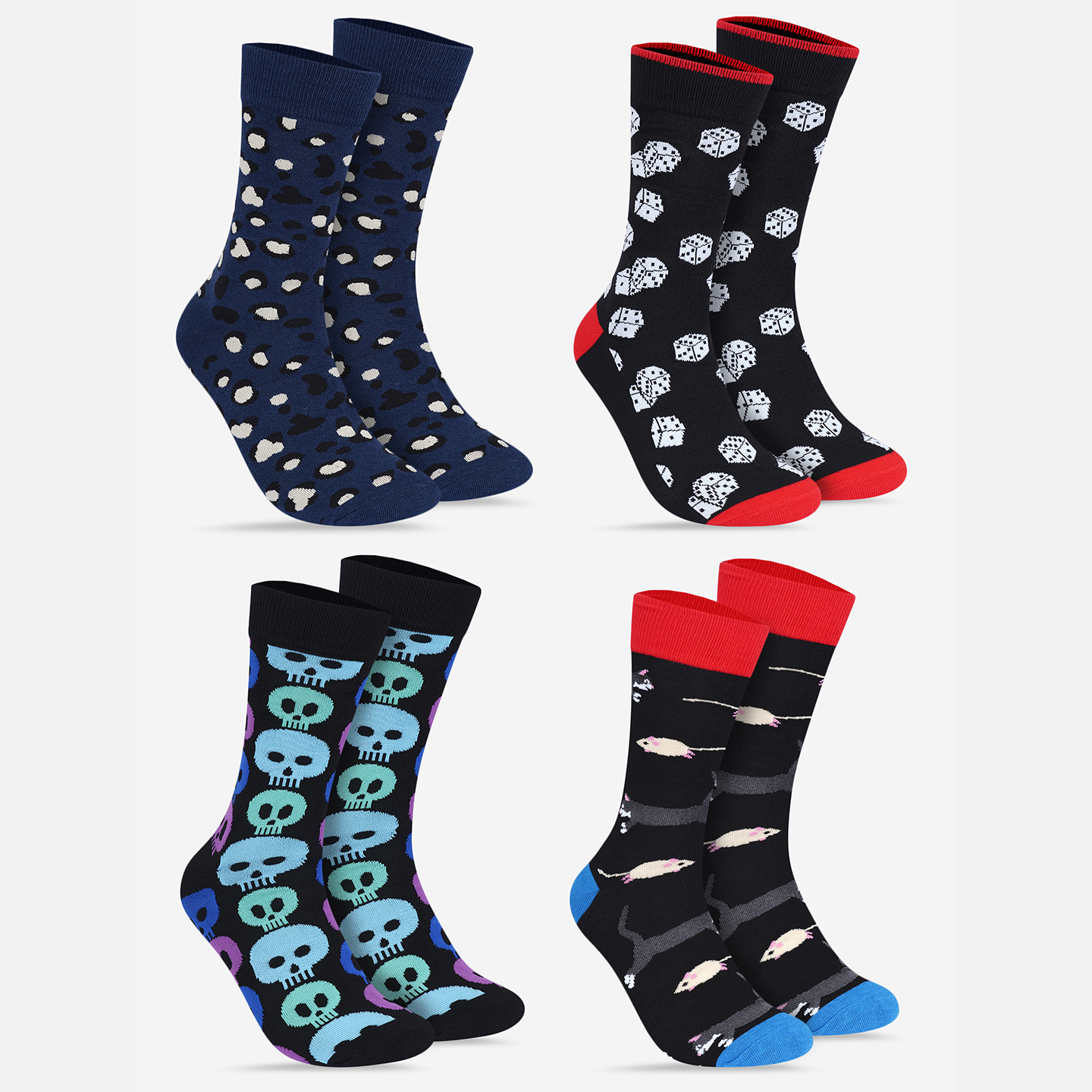 CREW LENGTH SOCKS - PACK OF 4 PAIRS - COMBO 8