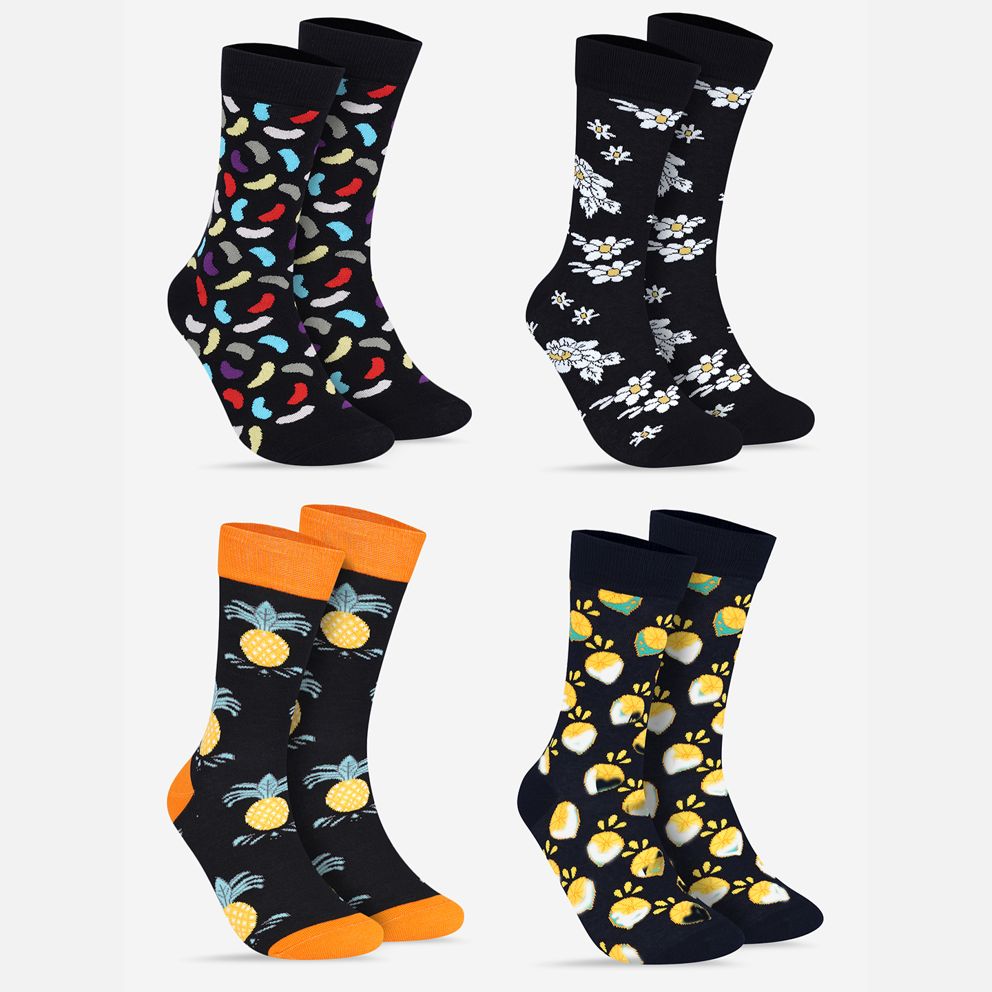 CREW LENGTH SOCKS - PACK OF 4 PAIRS - COMBO 7