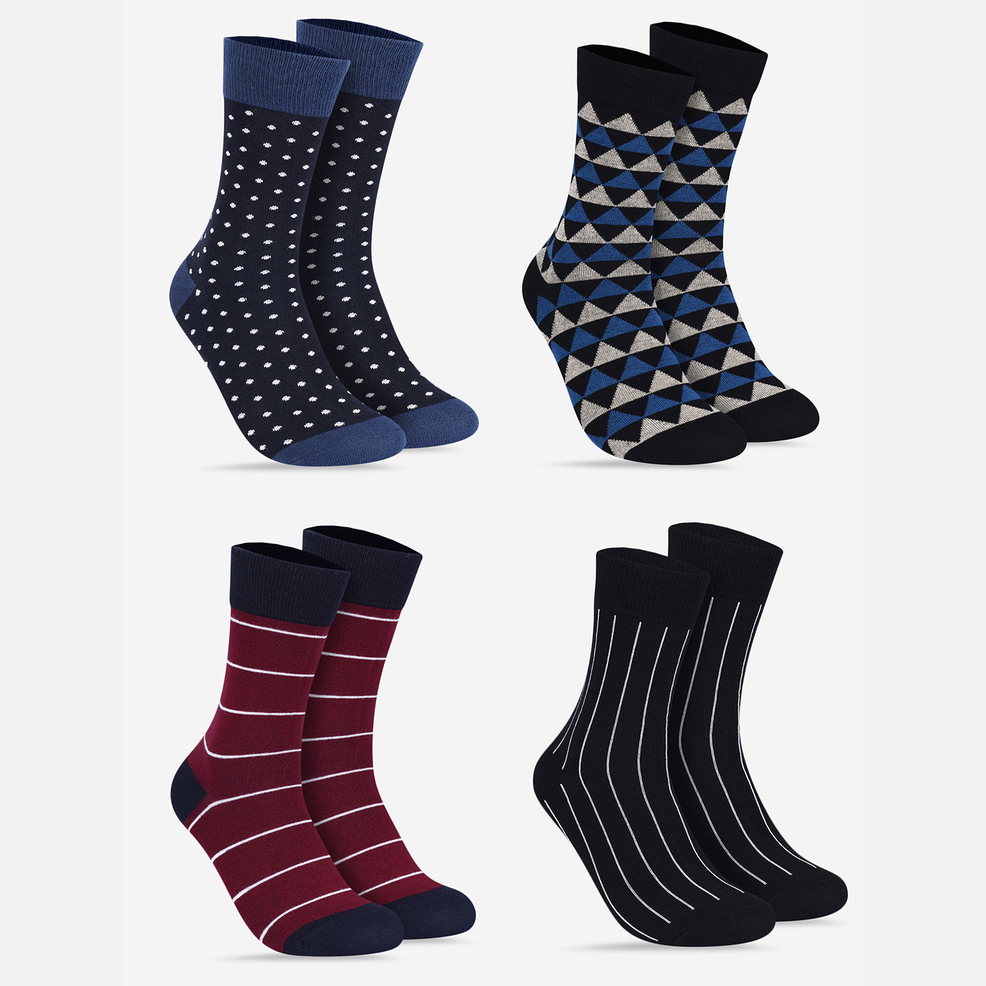 CREW LENGTH SOCKS - PACK OF 4 PAIRS - COMBO 6