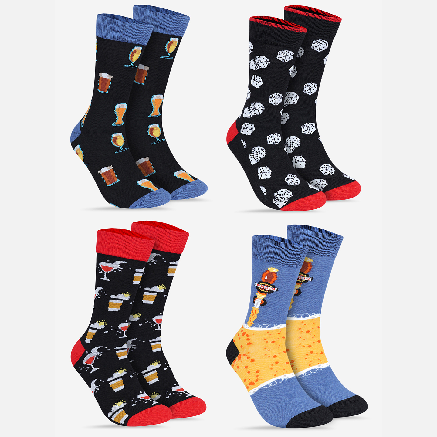 CREW LENGTH SOCKS - PACK OF 4 PAIRS - COMBO 4