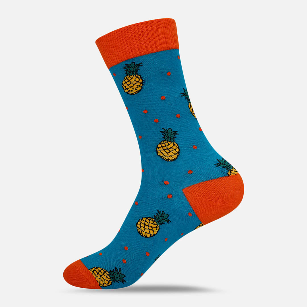 BLUE PINEAPPLE CREW LENGTH SOCKS