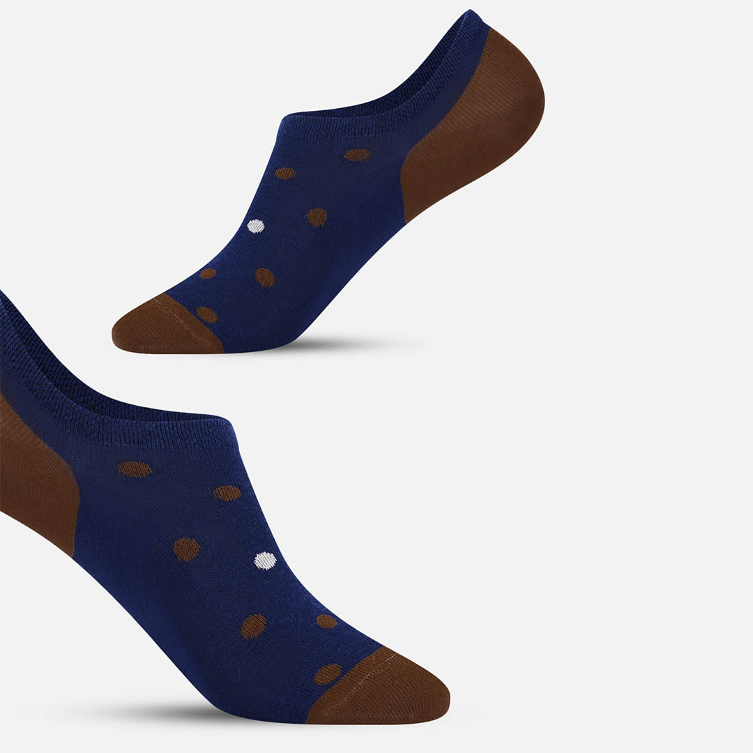 Brown Polka Loafer Socks