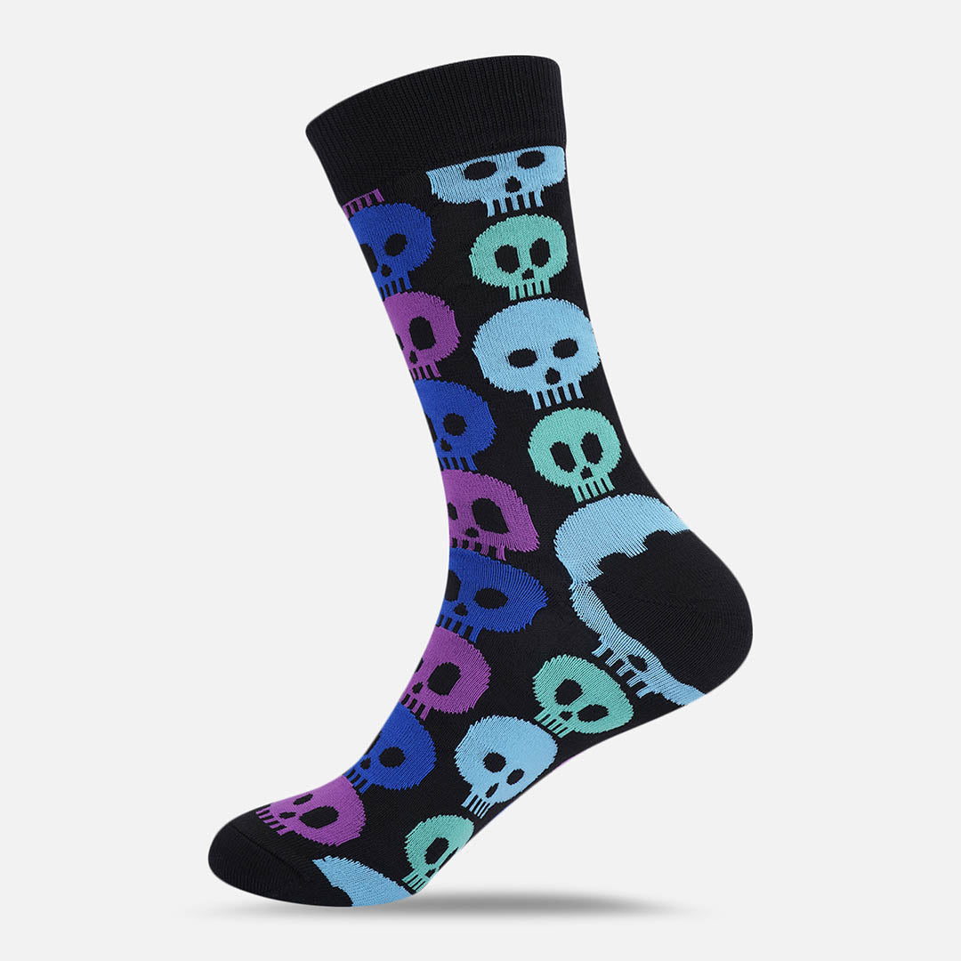 Glow Skull Crew Length Socks