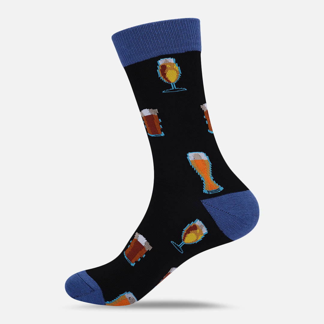 BLACK & BLUE COCKTAILS CREW LENGTH SOCKS