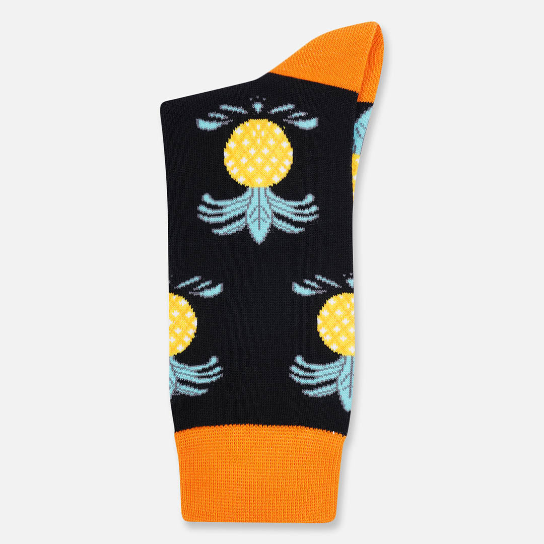 Orange Pine Crew Length Socks
