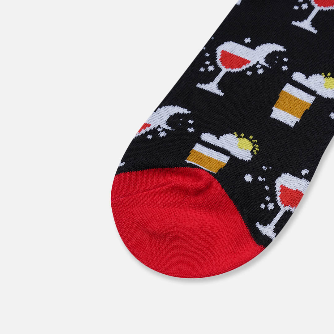 Red Cocktail Crew Length Socks