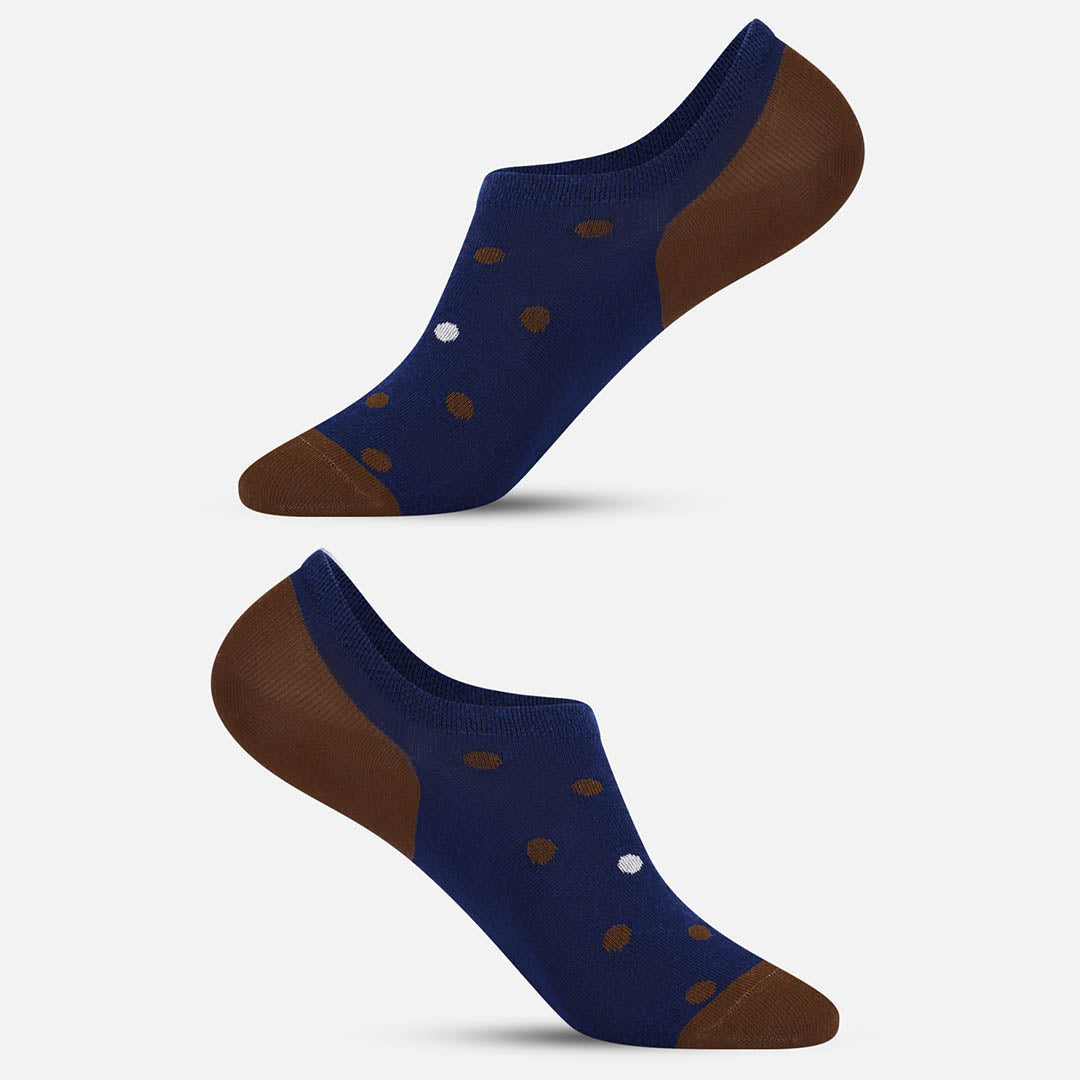 Brown Polka Loafer Socks