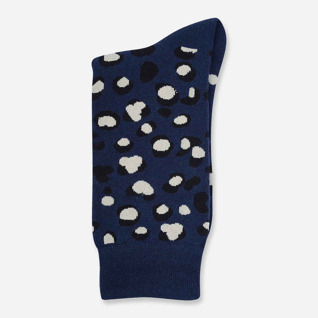 BLUE COW PRINT CREW LENGTH SOCKS