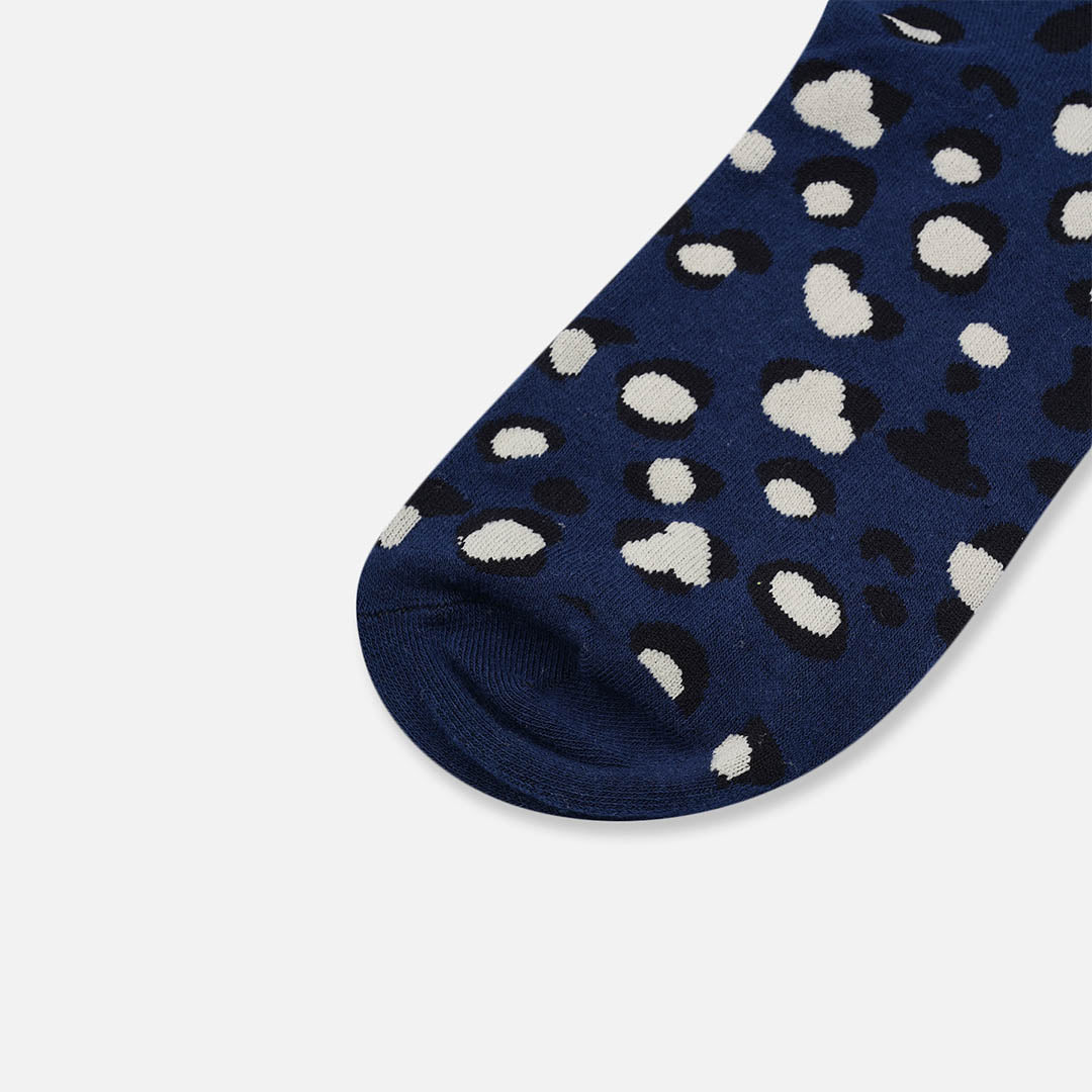 BLUE COW PRINT CREW LENGTH SOCKS
