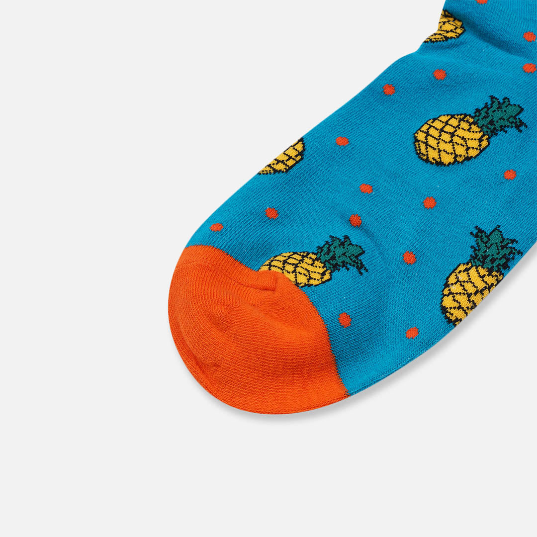 BLUE PINEAPPLE CREW LENGTH SOCKS