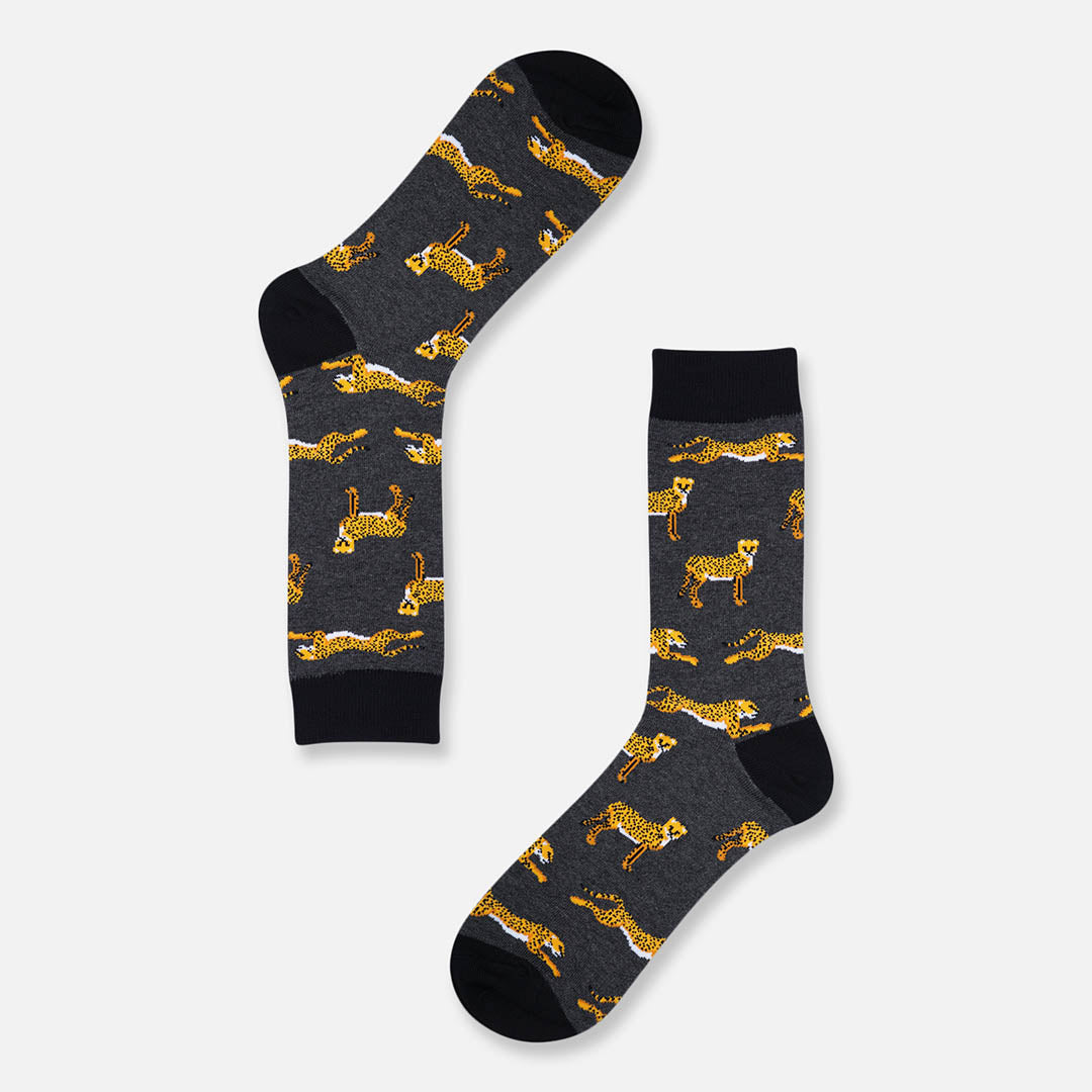 LEOPARD CREW LENGTH SOCKS