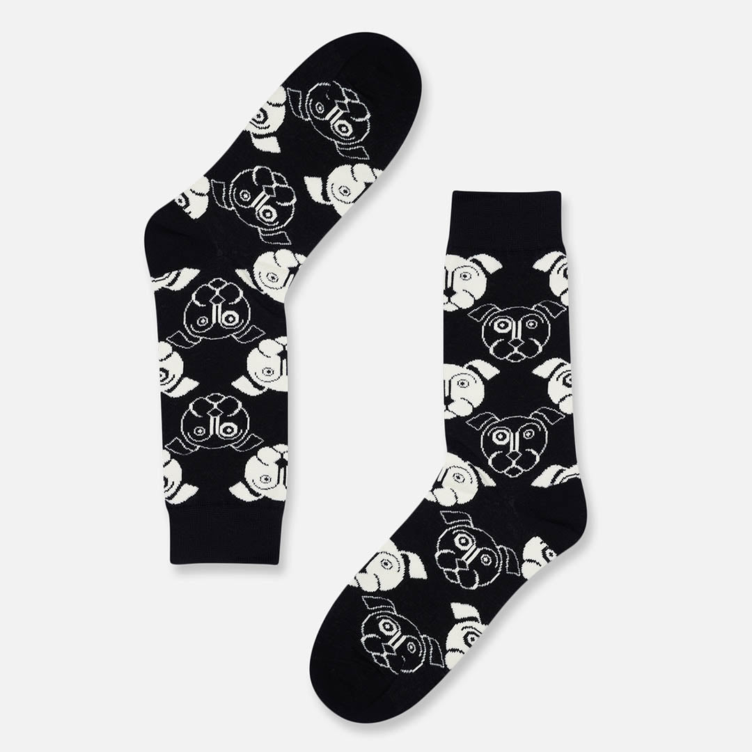 French Dog Crew Length Socks
