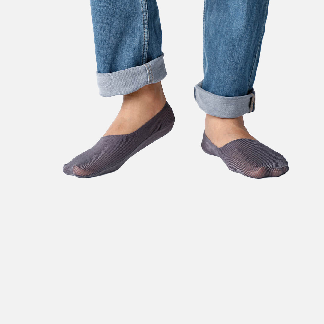 Sion Dark Loafer Socks - Grey