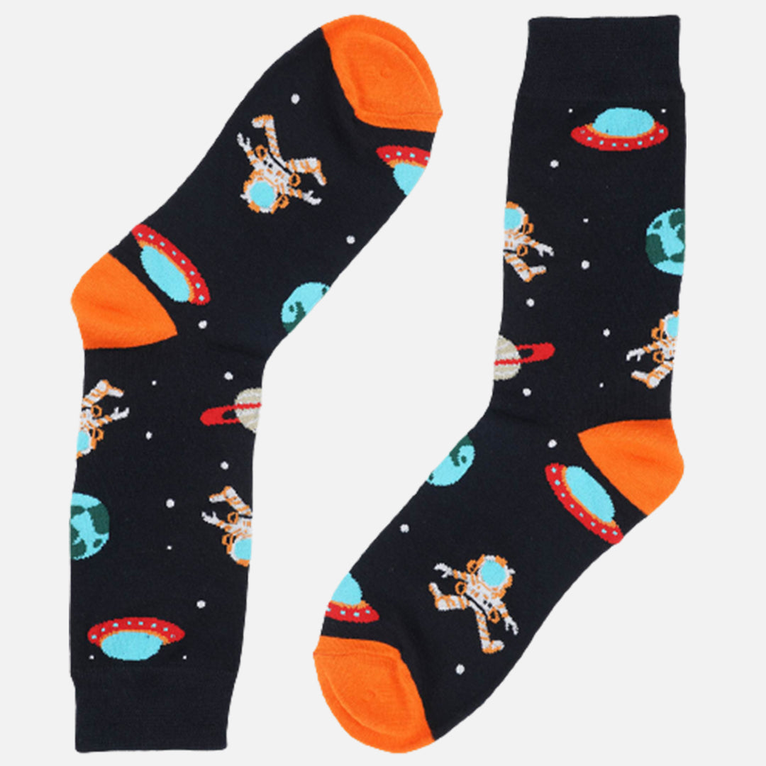 FRESNO BLACK & ORANGE SPACE CREW LENGTH SOCKS