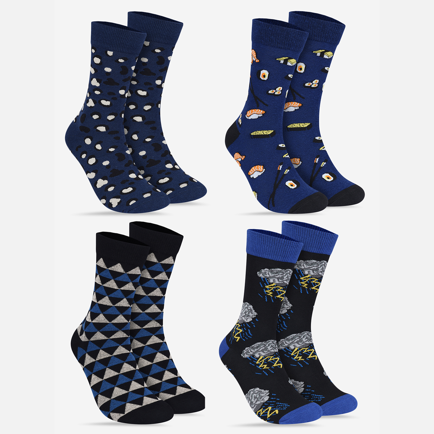 CREW LENGTH SOCKS - PACK OF 4 PAIRS - COMBO 18