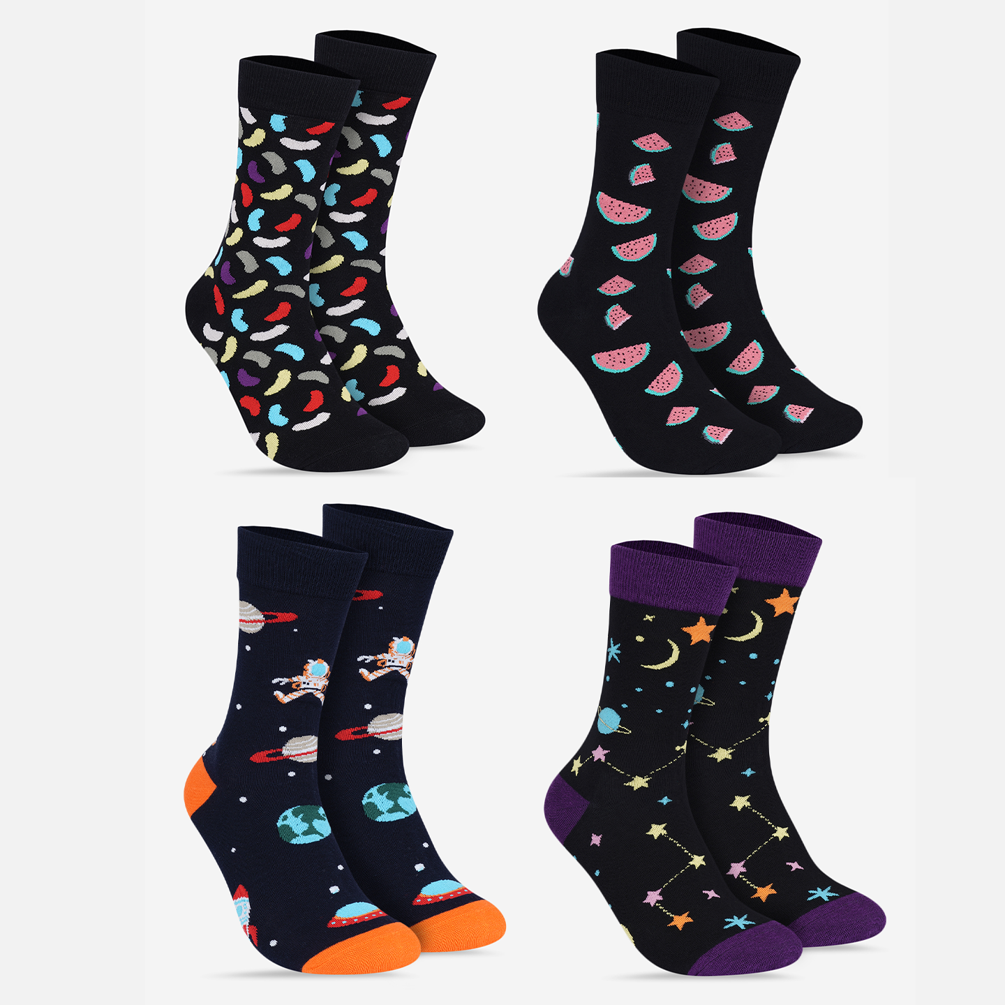 CREW LENGTH SOCKS - PACK OF 4 PAIRS - COMBO 19